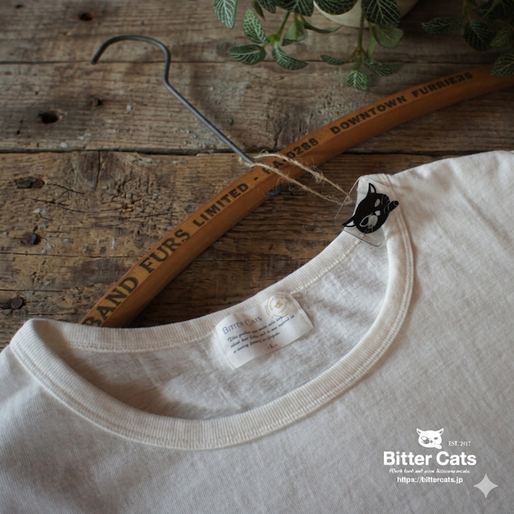 吊り編みポケットTシャツ